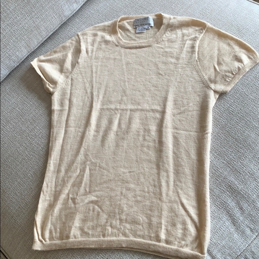 Saks Fifth Avenue short sleeve cashmere sweater